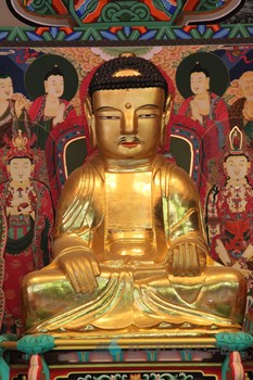 의령 수도사 석조아미타여래삼존상 중 본존