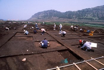 제주 고산리 유적 발굴 모습
