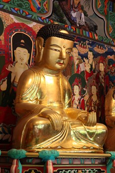 의령 수도사 석조아미타여래삼존상 중 본존